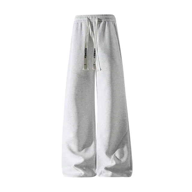 梓润格 个性舒适学院风高级无性别主义简约宽松氛围酷飒户外运动设计美式复古时尚潮流青春秋季直筒大码百搭长裤休闲裤 男女同款