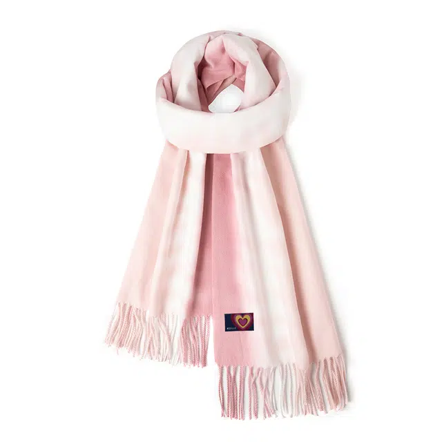 红豆 时尚基础简约优雅百搭 涤纶 绒线围巾 男女同款情侣款