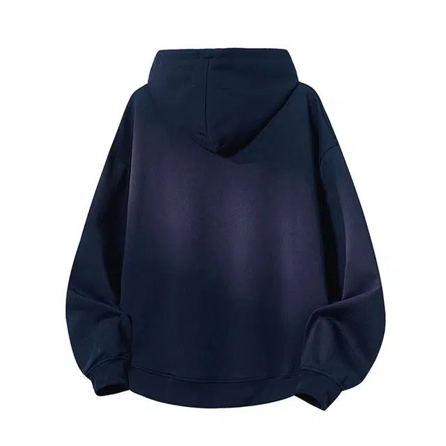 范索米 秋季学院风 设计款小熊图案纽扣装饰连帽时尚百搭宽松卫衣情侣 男女同款