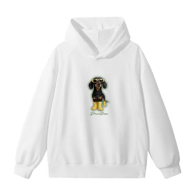 萌芽熊 美式高街系列长袖复古拼接宽松帽衫百搭字母印花学院风时尚潮流休闲打底衫连帽内搭设计感卫衣 男女同款