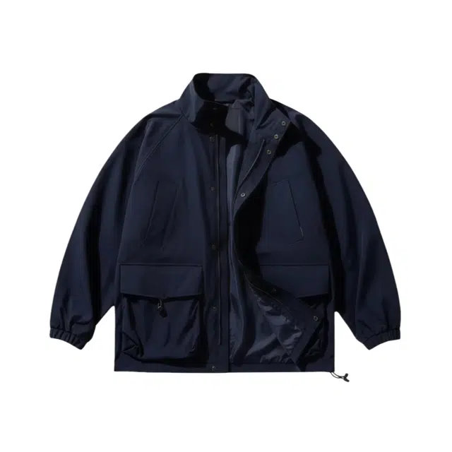 半空山 美式复古潮牌工装机能风立领休闲纯色大口袋山系户外运动日常通勤防风防泼水百搭基础款飞行员教练夹克 男女同款