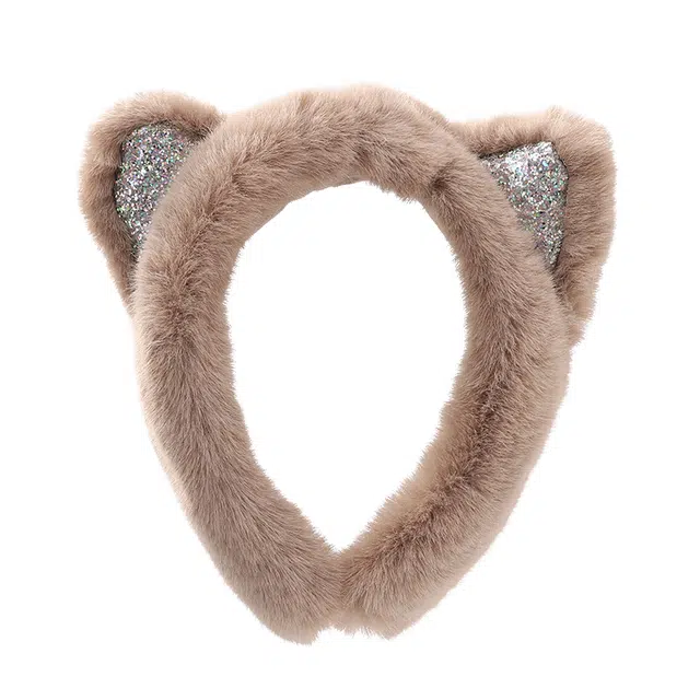 南极人 可爱小猫耳套冬季毛绒保暖耳包耳捂发箍头箍护耳防冻学生骑车防寒 加厚 耳罩 女款