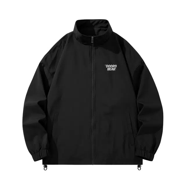 萌芽熊 美式高街系列外套教练休闲复古立领简约个性百搭户外潮流宽松学院风开衫运动上衣字母印花通勤夹克 男女同款