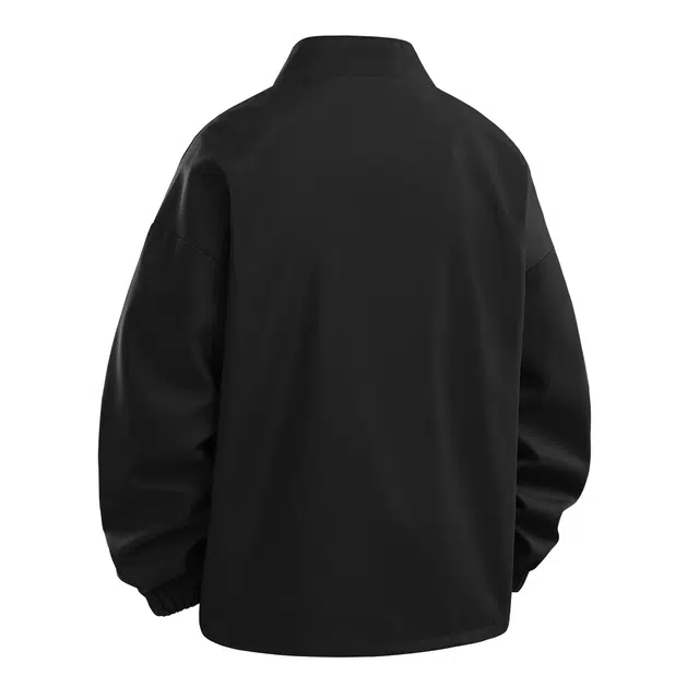 萌芽熊 美式高街外套教练休闲复古立领简约个性百搭户外潮流宽松学院风开衫运动上衣字母印花夹克 男女同款