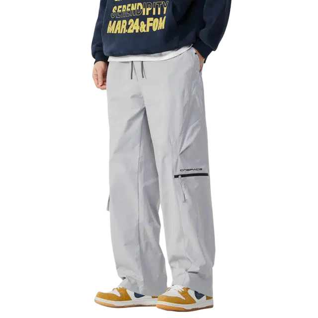 中国航天 中国航天复古运动百搭时尚无性别主义字母印花舒适透气耐磨宽松垂感顺滑潮牌情侣款直筒休闲裤  男女同款