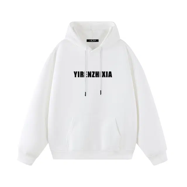 一人之下 美式复古高街潮流印花日常基础简约经典时尚宽松街头风户外运动舒适无性别主义潮牌高级感情侣休闲百搭套头连帽长袖卫衣 男女同款