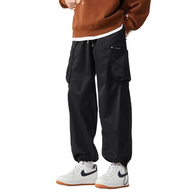 中国航天 美式复古高街水洗做旧阔腿高级感潮流百搭日常通勤显高显瘦垂感裤休闲裤 男女同款