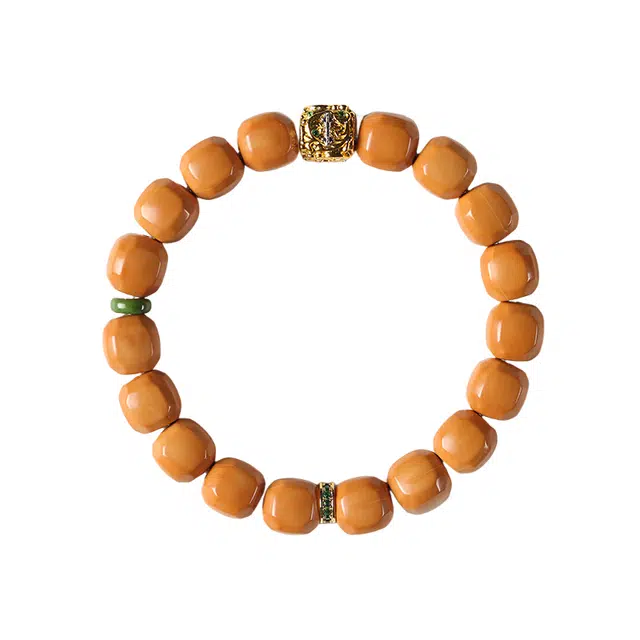 子婳 时来运转万事顺逐新中式国风国潮复古设计时尚高端原籽隔片方珠文玩佛珠 猴头核桃 手串 男款