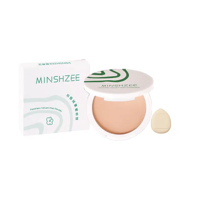 茗希芝 羽感绒雾蜜粉饼定妆 自然防水彩妆持久