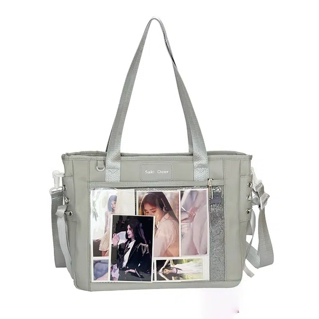 南潇湘 绝美丝带蝴蝶结 大容量通勤背包初高中大学生大容量多功能斜挎包 帆布 痛包 常规 男女同款情侣款 多色