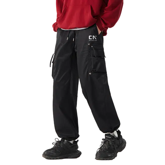 中国航天 中国航天复古运动百搭时尚无性别主义字母印花舒适透气耐磨宽松垂感顺滑潮牌休闲裤 男女同款