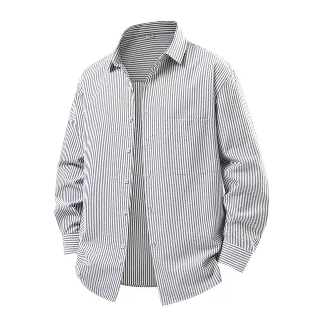 爱爸爸 复古竖纹透气宽松衬衫 男女同款