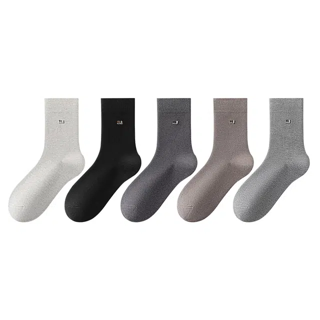 顶瓜瓜 袜子舒适柔软亲肤时尚简约百搭休闲运动秋冬季中筒袜 男款