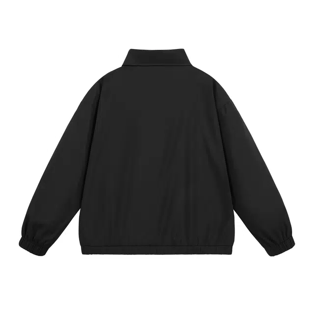 萌芽熊 美式高街系列翻领教练外套拉链复古字母印花宽松简约休闲运动上衣情侣百搭个性学院风户外潮流开衫夹克 男女同款