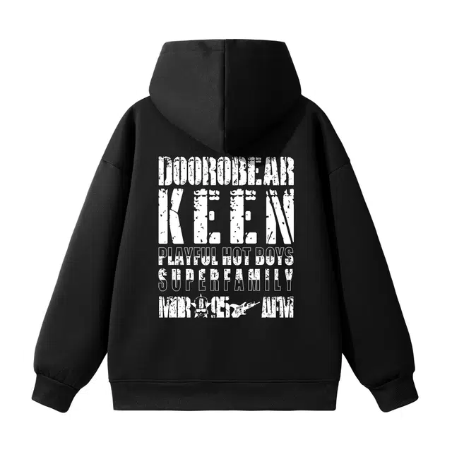 萌芽熊 美式高街长袖复古宽松帽衫百搭字母印花学院风时尚潮流休闲打底衫连帽内搭上衣卫衣 男女同款