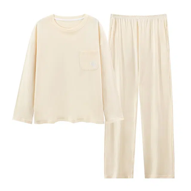 芬腾可安 秋冬休闲简约显瘦舒适透气套头纯棉亲肤外出可穿家居服睡衣套装 女款