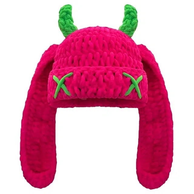 恩僾德 毛帽子可爱甜酷风小恶魔耳朵搞怪牛角头套加厚保暖#好运 针织 绒线帽 男女同款情侣款