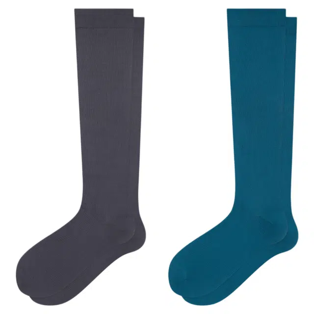 潞优野 高端品质亲肤吸汗专业运动小腿袜百搭纯色秋冬季压力袜高筒袜 女款