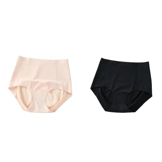 皇室品轩 冰丝无痕女高腰收腹裤束腰夏季薄款强力收肚子抗菌蚕丝裆透气三角内裤 女款