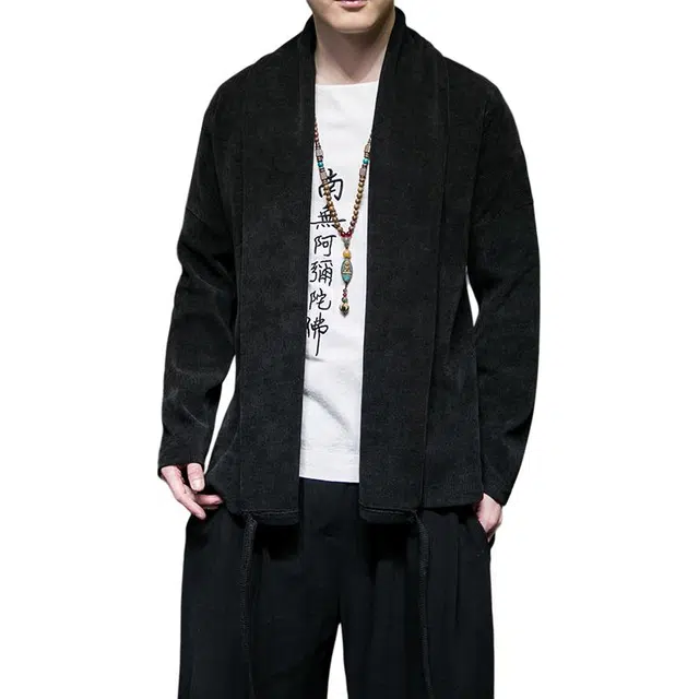 加荣 新中式宽松慵懒风中国风复古开衫时尚高级休闲百搭简约纯色针织衫 男女同款