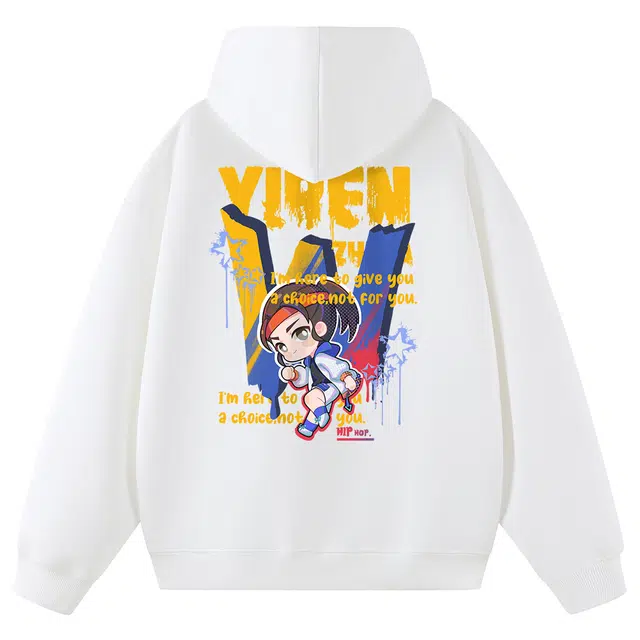 一人之下 美式复古高街潮流印花简约经典时尚宽松日常基础潮牌高级感街头风户外运动舒适无性别主义情侣休闲百搭套头连帽长袖卫衣 男女同款