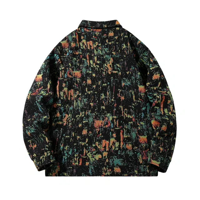 萌芽熊 美式高街系列外套碎花色织提花复古小香风美拉德色系情侣工装衬衫式个性百搭潮流宽松开衫日常夹克 男女同款