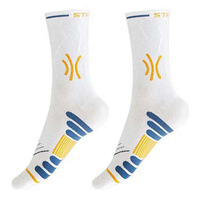 二三二三 经典学院风设计潮流百搭运动袜轻便柔软透气舒适减震防滑耐磨时尚足弓束腰小腿袜跑步健身羽毛球青少年可穿中筒袜 男款