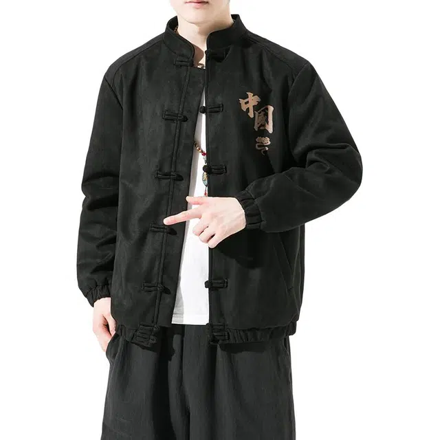 加荣 复古风宽松潮牌盘扣中山装改良时尚高级感居士服夹克 男女同款