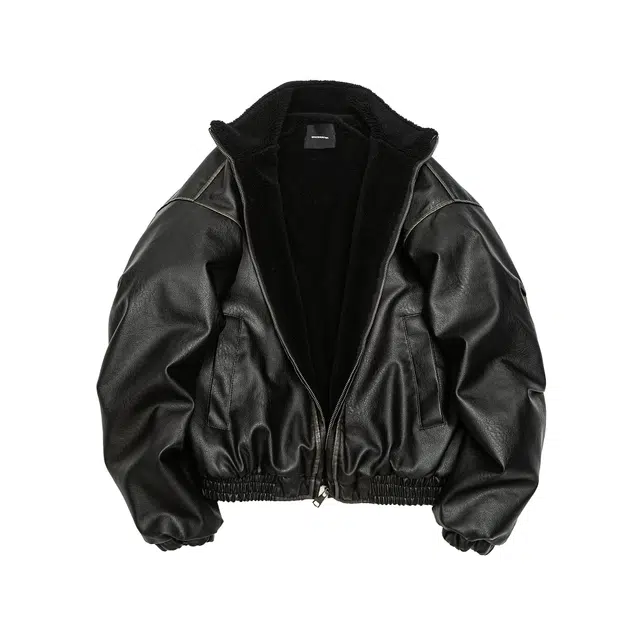 【dme】 美式复古酷帅机车风外套冬季保暖纯色皮毛一体休闲百搭时尚皮衣 男女同款