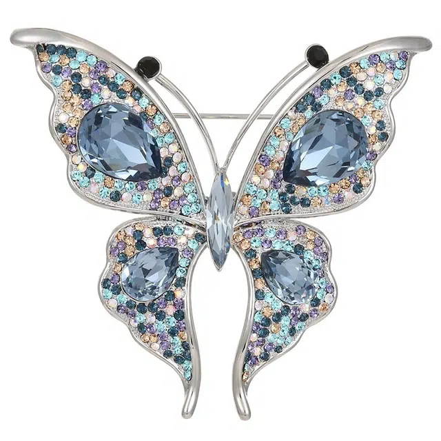 聆听花开 优雅小众气质复古闪亮高级感高档精致轻奢设计感百搭 合金 蝴蝶胸针 女款