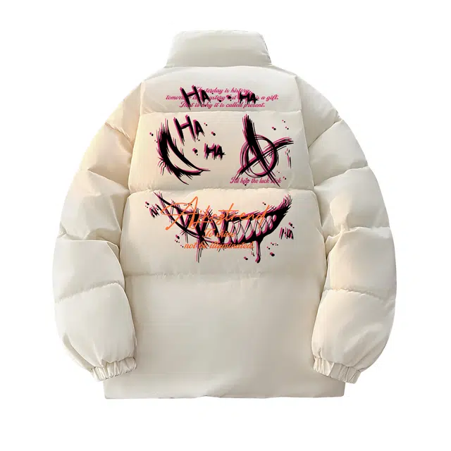 JHCZC Graffiti Demon Logo Puffer Jacket
