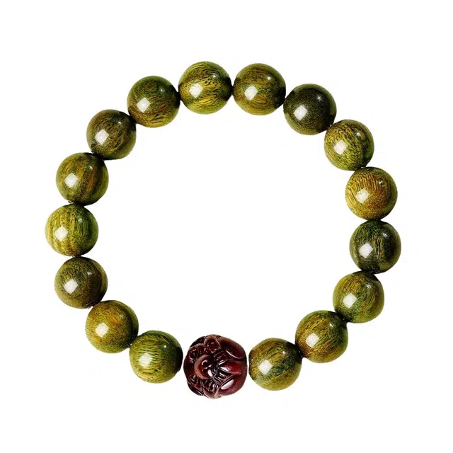 宣华意 【十二生肖】国潮风复古小众精致轻奢高油高密檀香木质文玩佛珠 招财纳福 好运连连 福气满满 绿檀 木作手串 男女同款情侣款