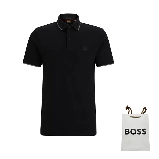 HUGO BOSS Stretch-Cotton Slim-Fit Polo Shirt With Logo Patch Polo