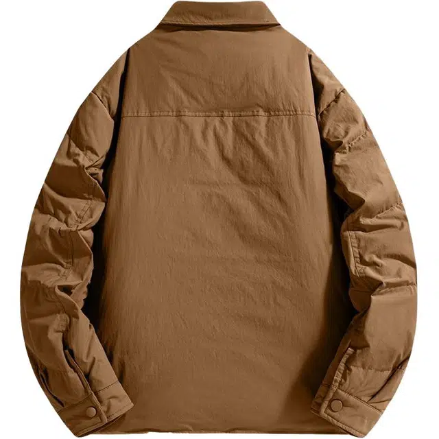 雅鹿 纯色休闲翻领抗皱易打理户外防风防寒保暖必备外套羽绒服 男款