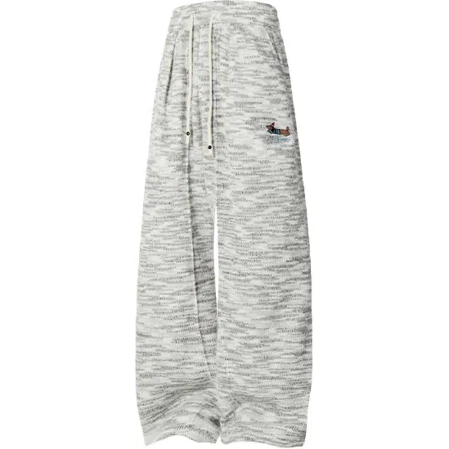 颂希尔 潮牌刺绣腊肠狗大码糯米裤舒适亲肤慵懒风百搭垂感宽松休闲裤 男女同款