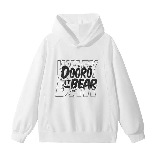 萌芽熊 美式高街系列长袖复古拼接宽松帽衫百搭字母印花学院风时尚潮流休闲打底衫连帽内搭上衣卫衣 男女同款