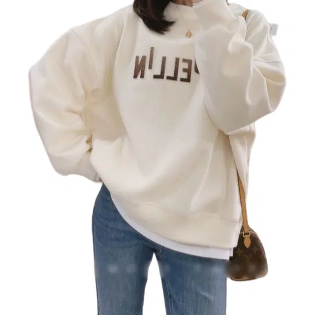 纤丝鸟 圆领卫衣韩版宽松百搭外套外穿休闲长袖上衣潮校园风针织衫 女款