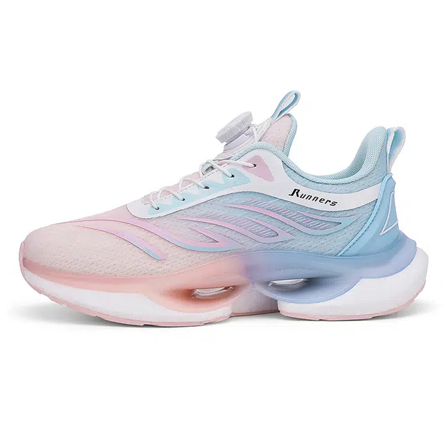 酷丁 旋转纽扣飞织百搭时尚休闲运动鞋 网布减震耐磨透气 低帮跑步鞋 男女同款