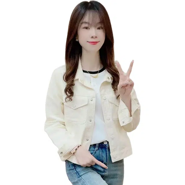 邦固依品 纯棉时尚休闲小个子短款翻领外套女春秋季洋气减龄上衣夹克 女款