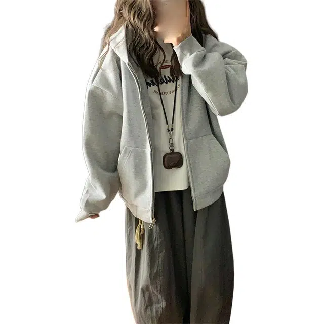 黑马漫画 美式高街连帽上衣秋季潮牌小众宽松慵懒风卫衣 男女同款