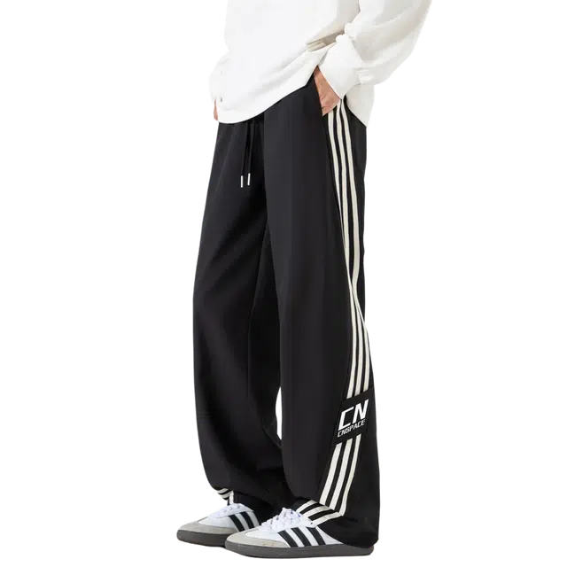 中国航天 轻薄透气舒适山系户外机能风褶皱工装伞兵裤拼接拉链美式高街宽松垂感潮流运动阔腿百搭直筒休闲裤 男女同款