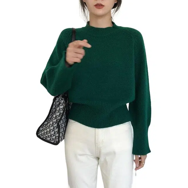 纤丝鸟 年日系复古宽松时尚百搭柔软舒适慵懒风衫针织衫 女款