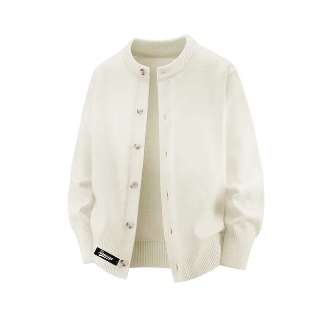 普鲁士多特蒙德 美式高街复古纯色轻奢高级感休闲宽松舒适亲肤柔软防寒外套长袖开衫保暖落肩圆领单排扣针织衫 男女同款