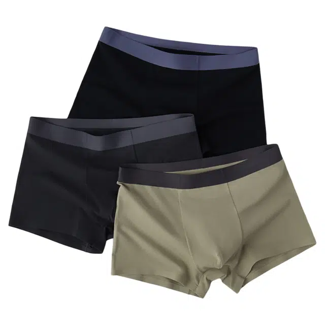 潞优野 高级感纯棉抗菌透气新疆长绒棉秋冬季亲肤高弹无痕全棉裆四角短裤平角内裤 男款