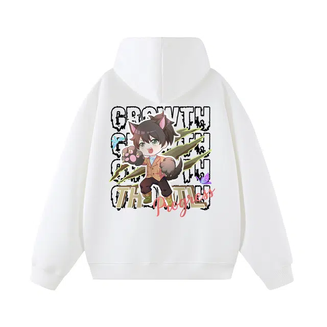 一人之下 美式复古高街潮流印花舒适无性别主义日常基础潮牌高级感休闲百搭简约经典时尚宽松街头风套头连帽长袖卫衣 男女同款