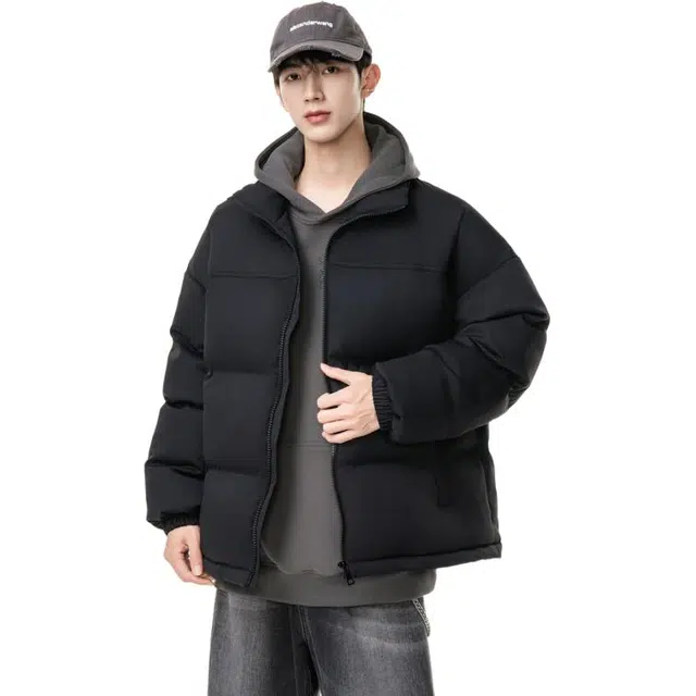 么宁 秋冬季保暖防寒棉衣休闲外套简约百搭舒适面包服长袖脏脏色立领棉服 男女同款