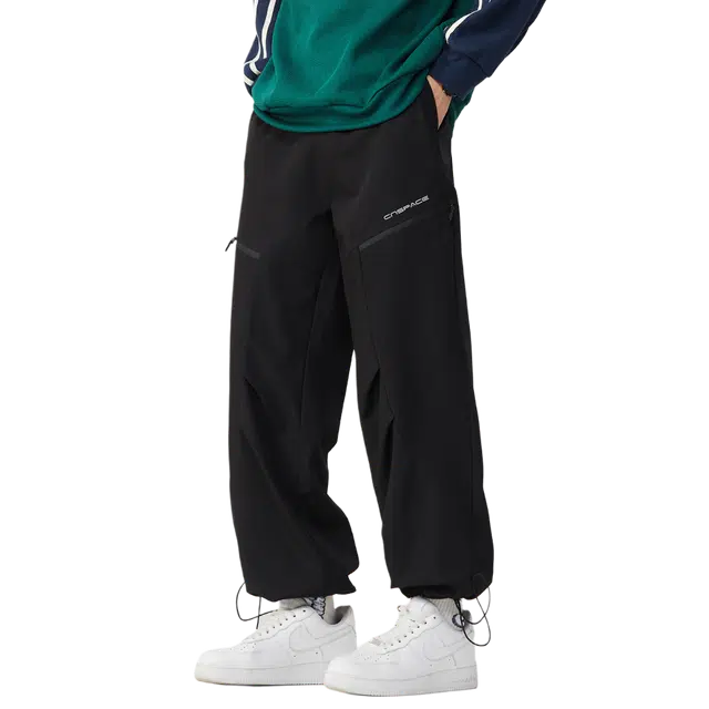 中国航天 美式高街重磅卫裤潮牌长裤子宽松百搭基础款通勤日系跑步潮流针织运动裤休闲裤 男女同款