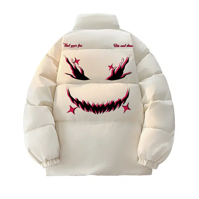 JHCZC Vintage Demon Logo Puffer Jacket