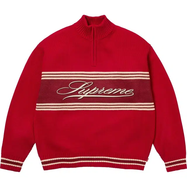 Supreme FW25 FW25 Script Stripe Half Zip Sweater logo