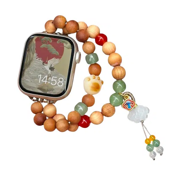 创意达 表带 苹果适用 串珠材质 男女通用高级感替换带